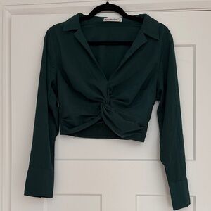 Abercrombie & Fitch Deep Green Twist Crop Top